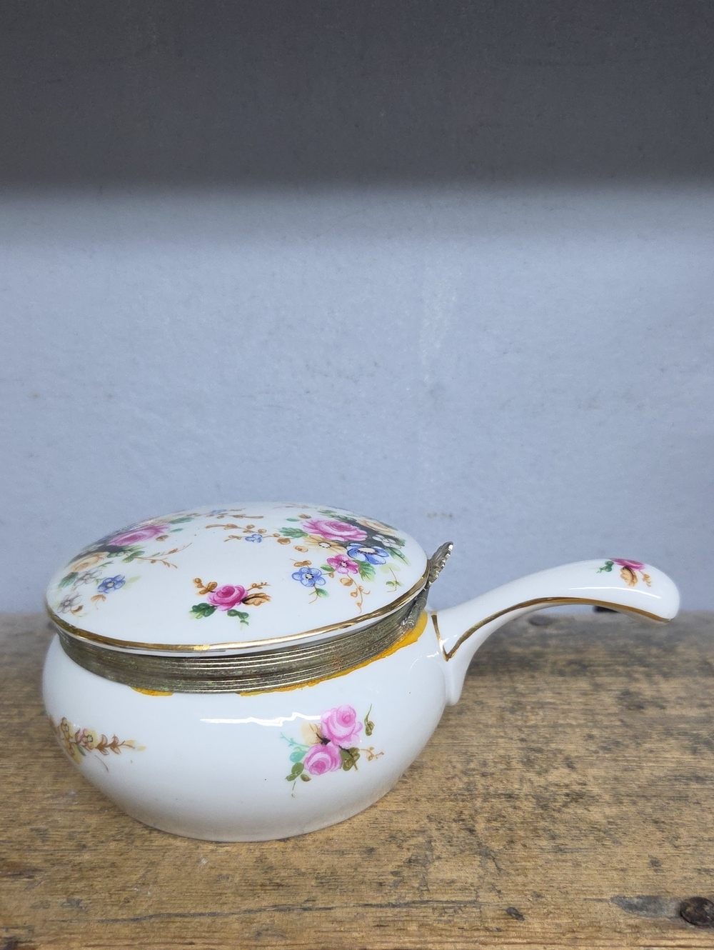 Vintage Floral Porcelain Japanese Silent Butler Crumb Catcher